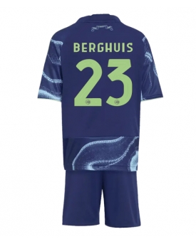 Billige Fotballdrakt Ajax Steven Berghuis #23 Replika Bortedraktsett Barn 2025-26 Kortermet (med bukser)